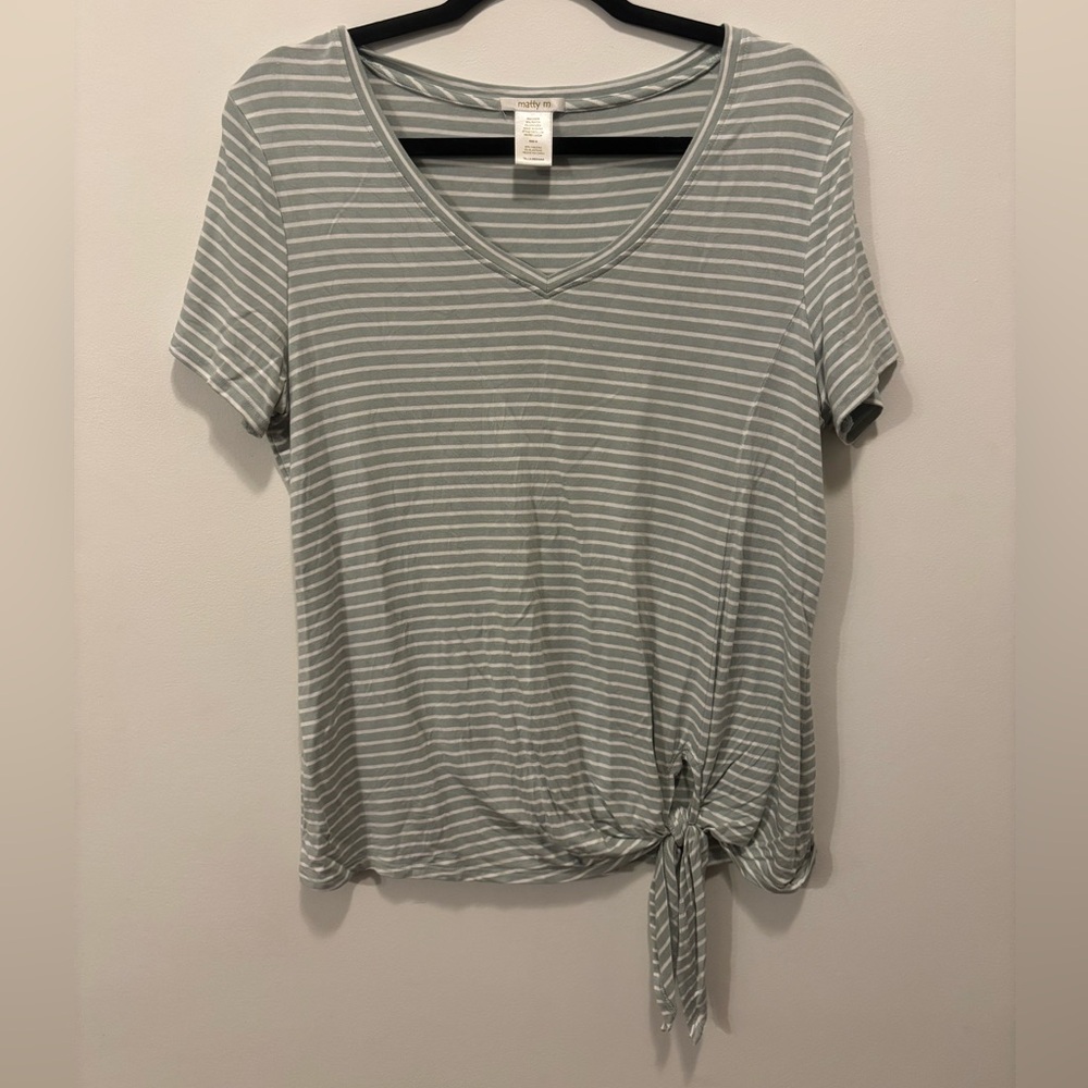 SUPER SOFT STRIPED KNOT DETAIL TEE